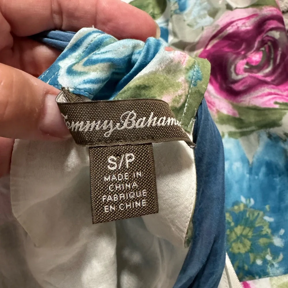 Tommy Bahama Floral Dress with Pink and Blue Hues - Picture 2 of 3